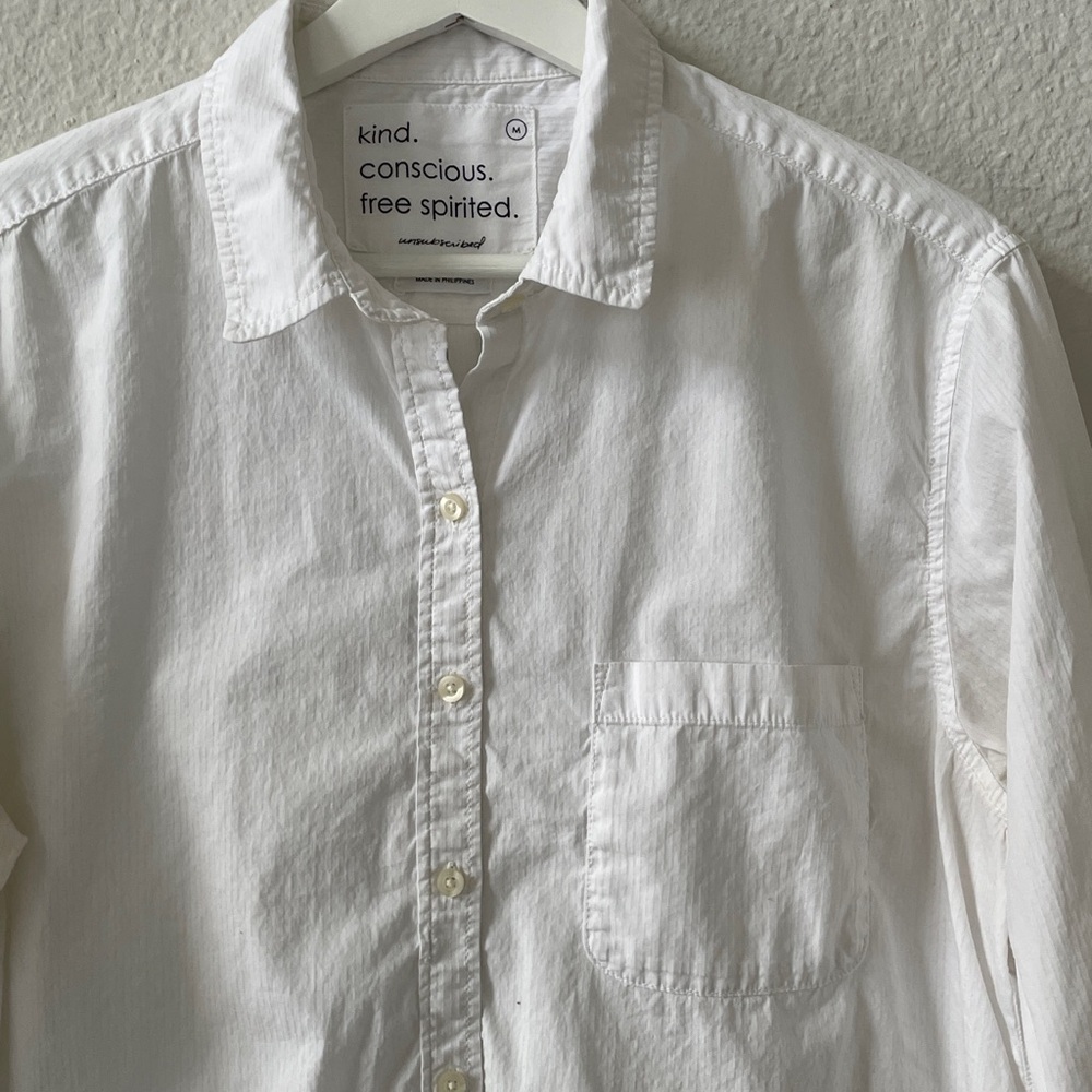 unsubscribed Boyfriend Button-Down Shirt Cotton Size Medium - Picture 4 of 8